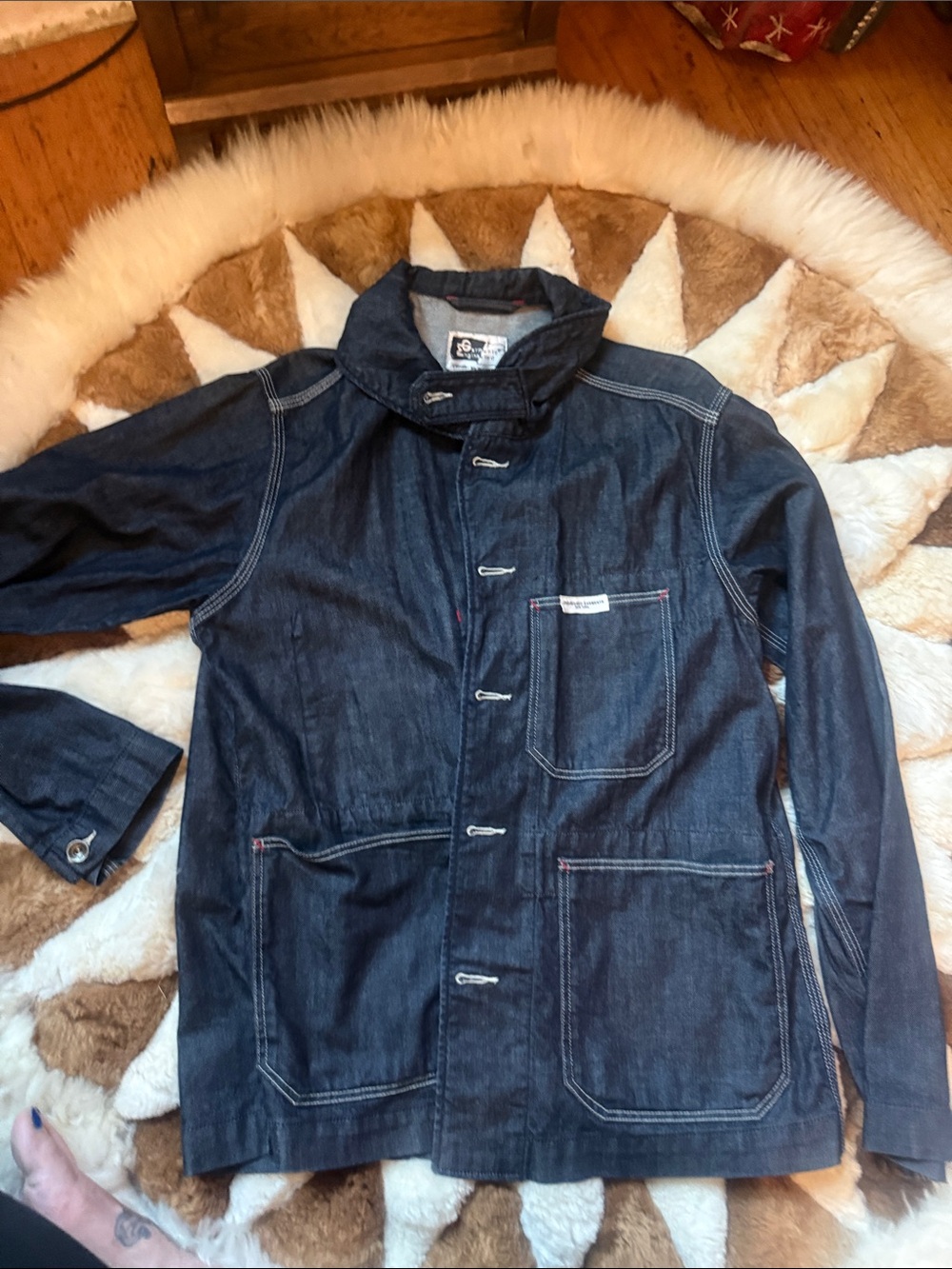 Engineered Garments Men's Dark Blue Denim Work Jacket Made in NY